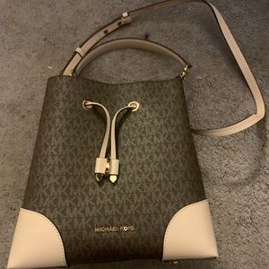 Brown and pale pink Michael Kors bag. NEVER USED.